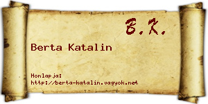 Berta Katalin névjegykártya