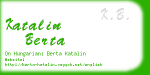 katalin berta business card